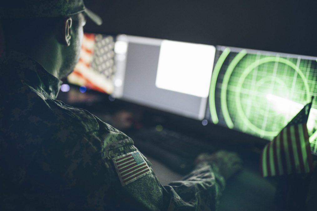 American soldier in headquarter control center (Source: Getty Images)