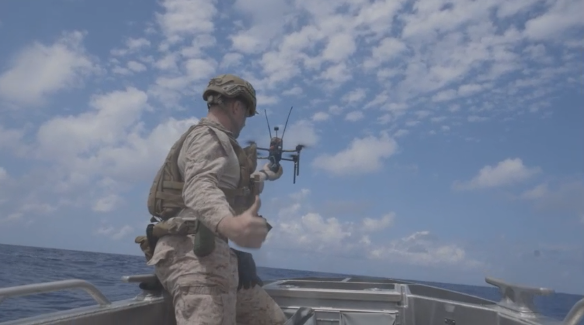 A first, Marines launch FPV drone at unmanned vessel while aboard naval craft