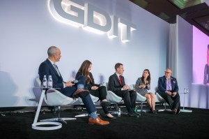 Panelists at a defense conference.