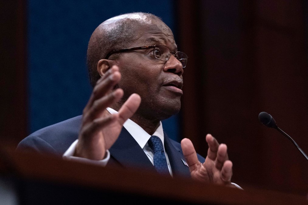 Defense Undersecretary for Intelligence and Security Ronald S. Moultrie and testifies before the Counterterrorism, Counterintelligence, and Counterproliferation Subcommittee, during a hearing on "Unidentified Aerial Phenomena, on Capitol Hill in Washington, DC on May 17, 2022.